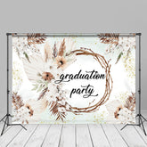Aperturee - Gold Glitter White Floral Grad Photo Booth Backdrop